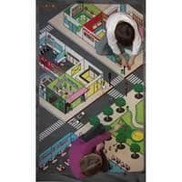 City lekmatta - TAPITOM® - City och dess butiker - 130cm x 200cm - Polyamidfiber
