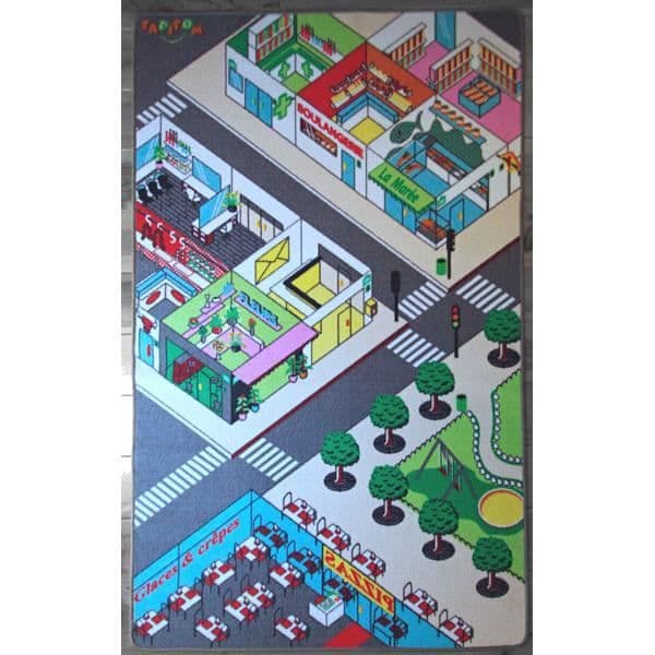 City lekmatta - TAPITOM® - City och dess butiker - 130cm x 200cm - Polyamidfiber