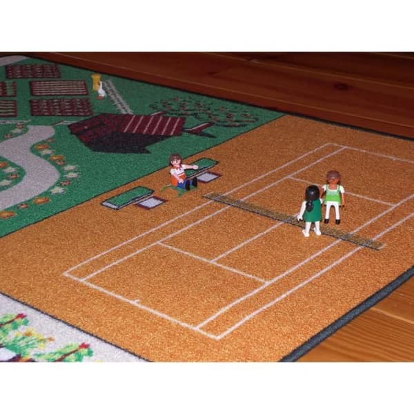 Lekmatta för barn - TAPITOM® - TRÄDGÅRD för dockskåp + tennis - 130x200cm
