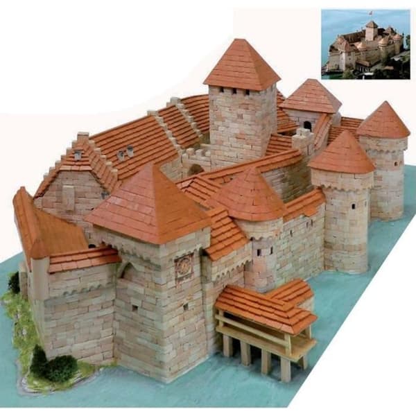 Keramisk modell - AEDES - Chillon Castle, Veytaux, Schweiz - 8900 stycken - Stenimitation