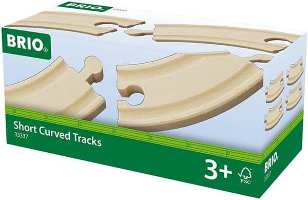 Små böjda skenor - BRIO - Set med 4 element i bokträ - Blandat - Inredning