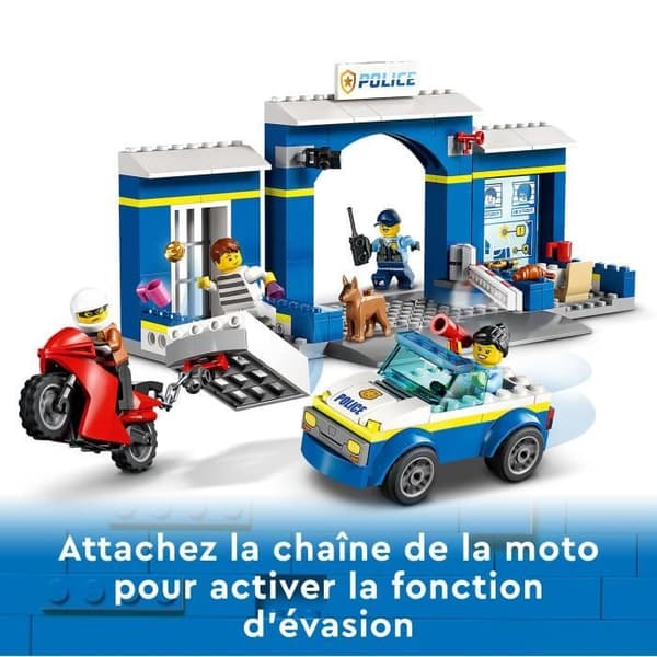 LEGO® City 60370 polisstationsjakt, leksaksbil och motorcykel, fängelse