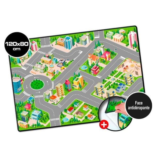 Lekmatta för barn - STARLUX - City Circuit - Halkfri - 120 x 80 cm