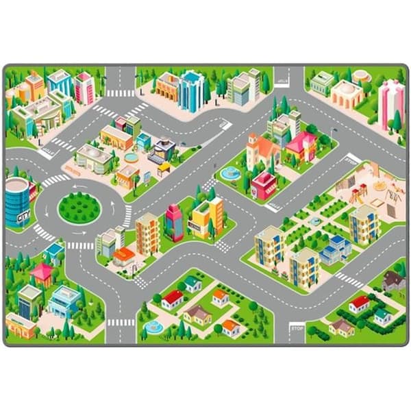 Lekmatta för barn - STARLUX - City Circuit - Halkfri - 120 x 80 cm