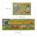 Miniatyrbild 4 av 6: Relaxdays Bilspelmatta, stadsmönster, halkfri, för ditt barn, polyester, L x B 150 x 100 cm, färgglad