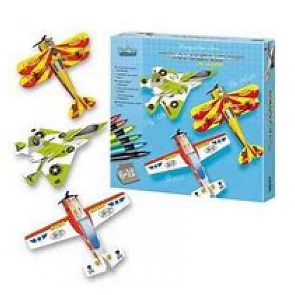 Flygplansmodelllåda - NO NAME - 3 kartongmodeller - För barn från 6 år och uppåt - Flerfärgad