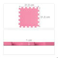 Miniatyrbild 4 av 4: Relaxdays pusselmatta 25 bitar, EVA-skum, fri från skadliga ämnen, 0,77 m2, lekkakel för barn med kant, rosa