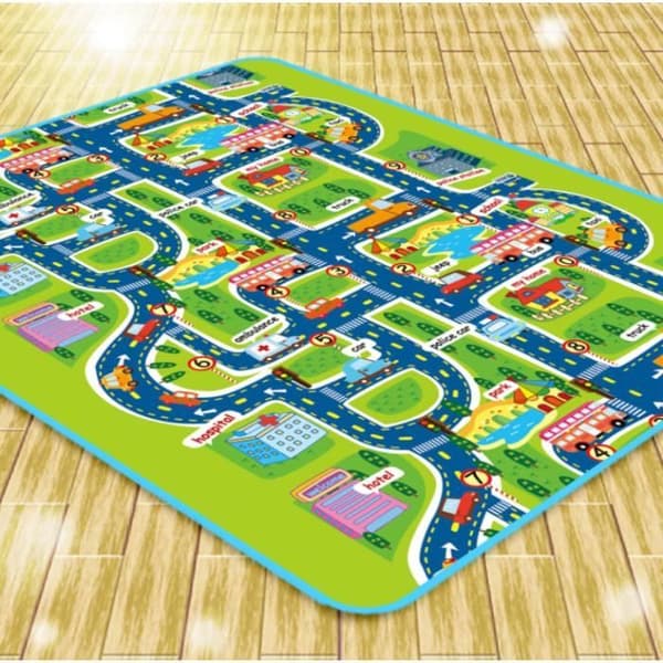 Racing Car Circuit Lekmatta - TD - Jätterektangel - För blandade babybarn