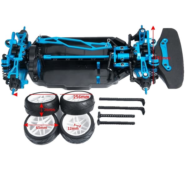 AXSPEED RC Chassisramme, Letvægtsmetal og plastik, Egnet til Tamiya TT02,Metal Plastik
