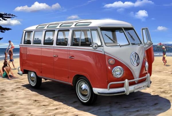 Revell VW T1 Samba Bus, Buss, Monteringssett, 1:24, VW T1 Samba Bus, Alle kjønn, Plast