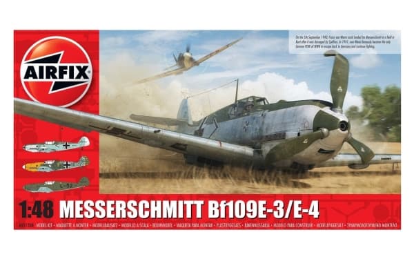 Airfix A05120B, Flymodell med fastvinge, Monteringssett, 1:48, Messerschmitt Bf109E-3/E-4, Alle kjønn, 107 stykker