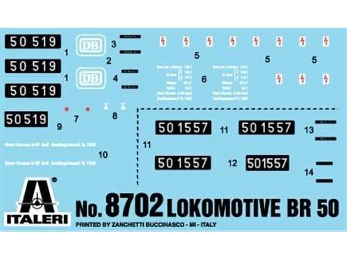 Italeri Lokomotive BR50, Junamalli, HO (1:87), Poika/tyttö, Muovi, Musta, Läpinäkyvä, CE