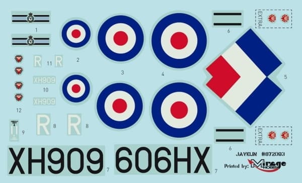 Mirage Gloster Javelin F Mk9 pienoismallisarja - lentokone