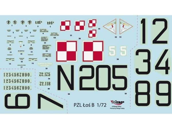 Mirage Hobby 872092 - Model Kit PZL 37 B (Polish Bomber Aircraft) 872092 Set