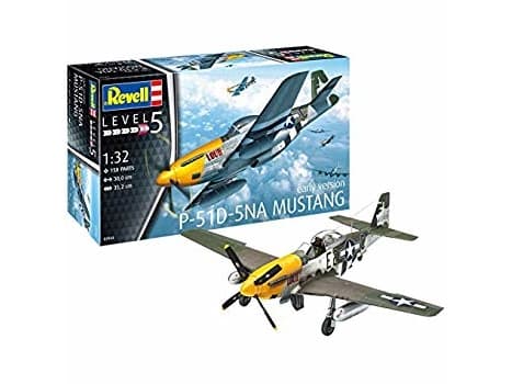 Revell P-51D Mustang, Luftfarkostmodell med fast vinge, Monteringssats, 1:32, P-51D Mustang, Hankoppling, Plast