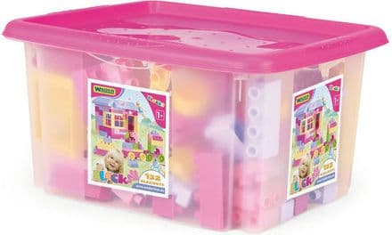 Wader Building Blocks - 132 elementtiä tytöille tarkoitetussa astiassa