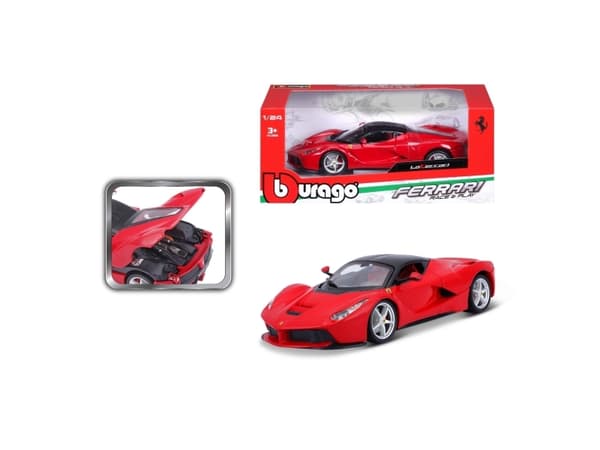 BBURAGO Ferrari LaFerrari, Superbil, Montert på forhånd, 1:24, Ferrari LaFerrari, Alle kjønn, Metall, Plast