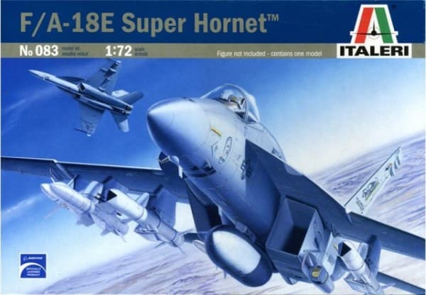 Italeri F/A - 18E Super Hornet, Monteringssats, 1:72, F/A - 18E Super Hornet, Militärflygplan, Luftfarkostmodell, 250 mm