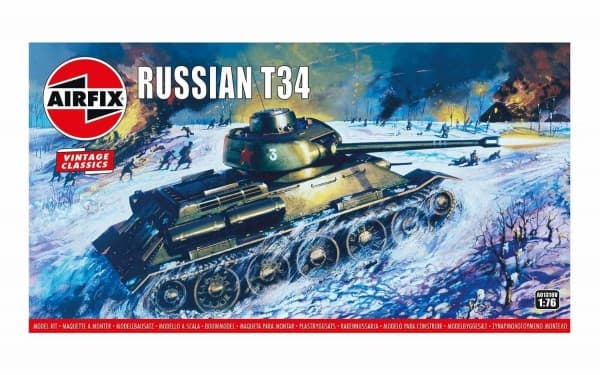 Airfix 01316V, Tank model, Förmonterad, 1:76, Russian T34, Hankoppling, Plast