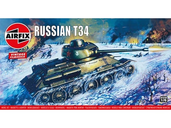 Airfix 01316V, Tank model, Förmonterad, 1:76, Russian T34, Hankoppling, Plast