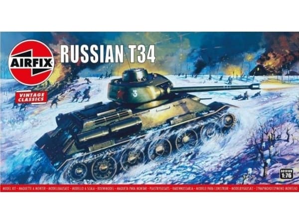 Airfix 01316V, Tank model, Förmonterad, 1:76, Russian T34, Hankoppling, Plast