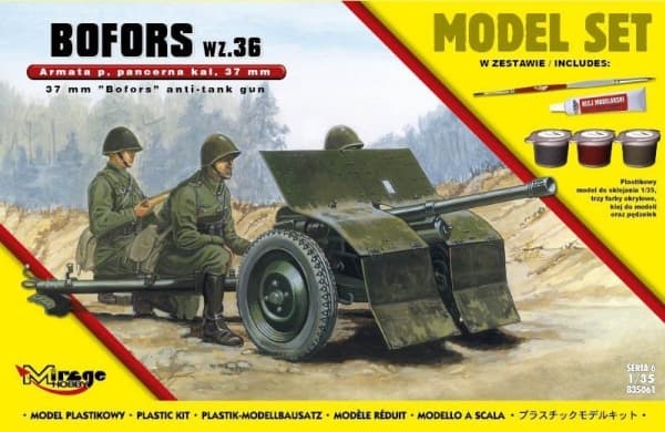 Mirage Bofors wz36 panssarintorjuntatykki cal.37mm setti (586916)