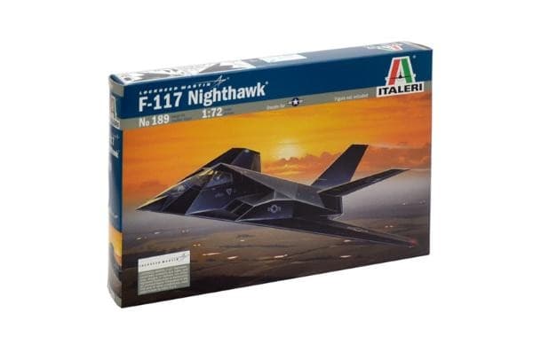 Italeri F-117A Nighthawk, Luftfarkostmodell med fast vinge, Monteringssats, 1:72, F-117A Nighthawk, Alla, Plast