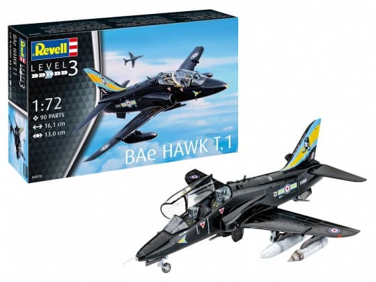 Revell BAe Hawk T.1, Flymodell med fastvinge, Monteringssett, 1:72, BAe Hawk T.1, Alle kjønn, Plast