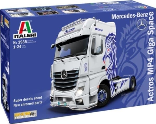Italeri Mercedes-Benz ACTROS MP4 Giga Space, Modellastbil / -släp, Monteringssats, 1:24, Mercedes-Benz ACTROS MP4 Giga Space, Alla, Plast