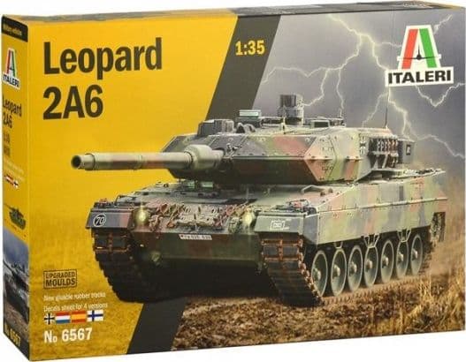 Italeri Leopard 2A6, 1:35, monteringssett, tank, Leopard 2A6, alle kjønn, 70-tallet