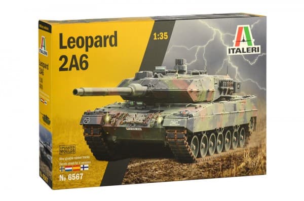 Italeri Leopard 2A6, 1:35, monteringssett, tank, Leopard 2A6, alle kjønn, 70-tallet