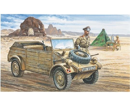Italeri VW Typ 82 Kubelwagen, Light armored vehicle model, Monteringssats, 1:35, VW Typ 82 Kübelwagen, Plast, Military vehicles