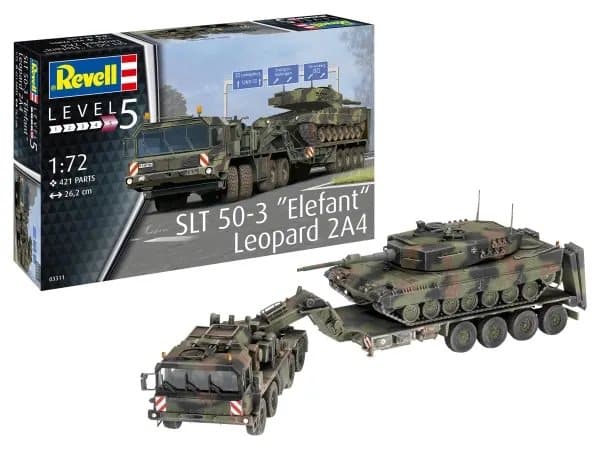 Revell SLT 50-3 "Elefant" + Leopard 2A4, Tank model, Monteringssats, 1:72, SLT 50-3, Leopard 2A4, Alla, Plast