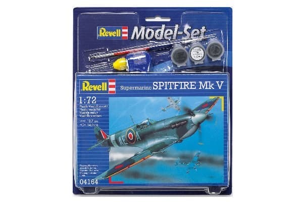 Revell Spitfire Mk V, Pienoismallikiinteäsiipinen ilma-alus, Kokoamispakkaus, 1:72, Supermarine Spitfire, Muovi, Second World War