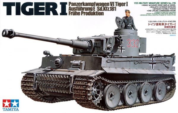 Tamiya German Tiger I Early Production, Tank model, Montert på forhånd, 1:35, Tiger I, Alle kjønn, Grå