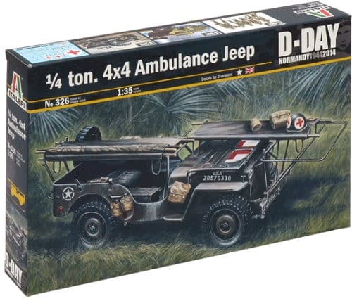 Italeri 326, 1:35, Monteringssett, Militært ingeniørkjøretøy, AMBULANCE JEEP, Alle kjønn, Plastikk