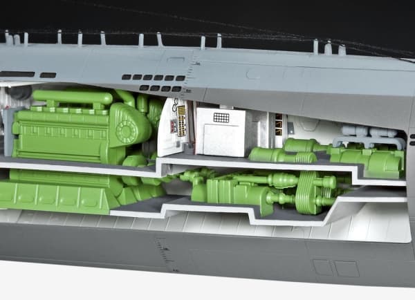 Revell U-Boot Typ XXI U 2540 &Interieur, Submarine model, Kokoamispakkaus, 1:144, U-Boot Typ XXI, Ei sukupuolirajoitusta, Muovi