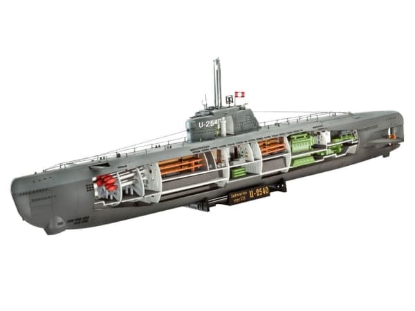 Revell U-Boot Typ XXI U 2540 &Interieur Pienoismallisukellusvene Kokoamispakkaus 1:144
