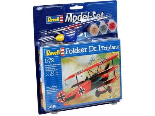 Revell Fokker DR.1 Triplane, Luftfarkostmodell med fast vinge, Monteringssats, 1:72, Fokker Dr.I, Plast, First World War