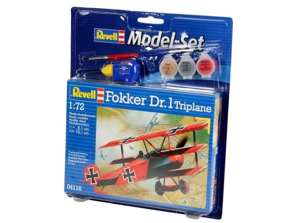 Revell Fokker DR.1 Triplane, Luftfarkostmodell med fast vinge, Monteringssats, 1:72, Fokker Dr.I, Plast, First World War