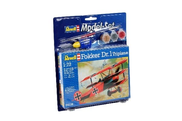 Revell Fokker DR.1 Triplane, Luftfarkostmodell med fast vinge, Monteringssats, 1:72, Fokker Dr.I, Plast, First World War