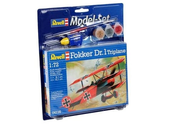 Revell Fokker DR.1 Triplane, Flymodell med fastvinge, Monteringssett, 1:72, Fokker Dr.I, Plast, First World War