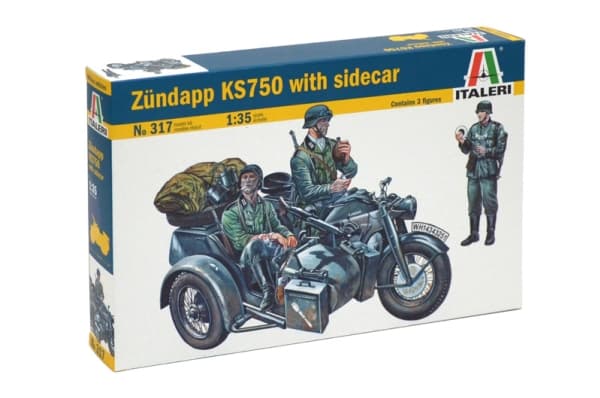 Italeri KS750, Motorsykkelmodell, Monteringssett, 1:35, Zündapp KS750, Alle kjønn, Plast
