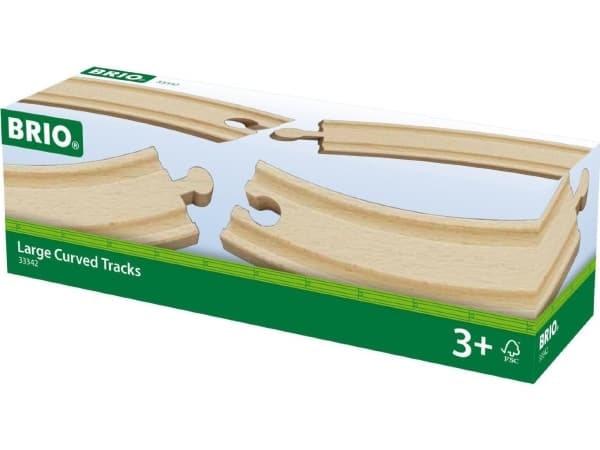 BRIO World - Large Curved Track for Railway (en pakke 4)
