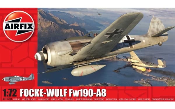 Airfix A01020A, Flymodell med fastvinge, Monteringssett, 1:72, Focke Wulf Fw190A-8, Alle kjønn, Plast