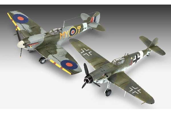 Modellsett 1:72 63710 Messerschmitt Bf109G-10 + Spitfire Mk.V Revell