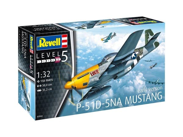 Revell P-51D Mustang, Luftfarkostmodell med fast vinge, Monteringssats, 1:32, P-51D Mustang, Hankoppling, Plast