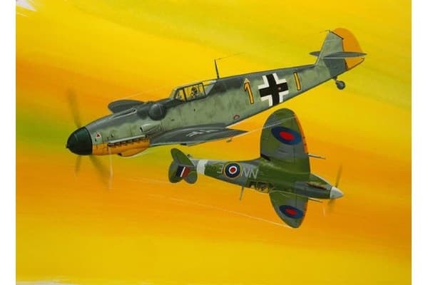 Revell liimaa BF109G-10 &amp; Spitfire MK.V:n
