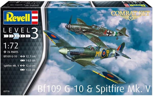 Revell liimaa BF109G-10 &amp; Spitfire MK.V:n