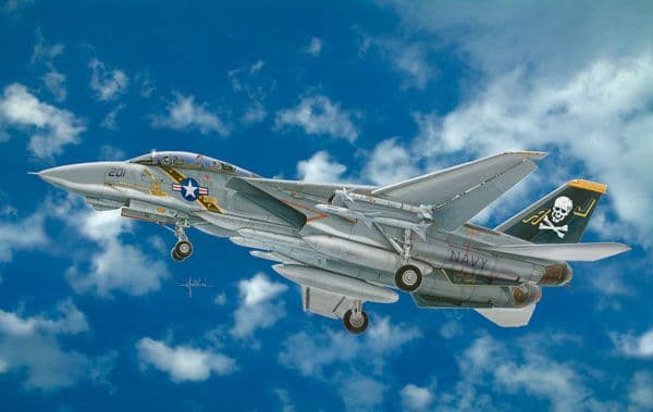 Italeri F - 14 A Tomcat, Monteringssett, 1:48, F-14, Militært luftfartøy, Grå, USA